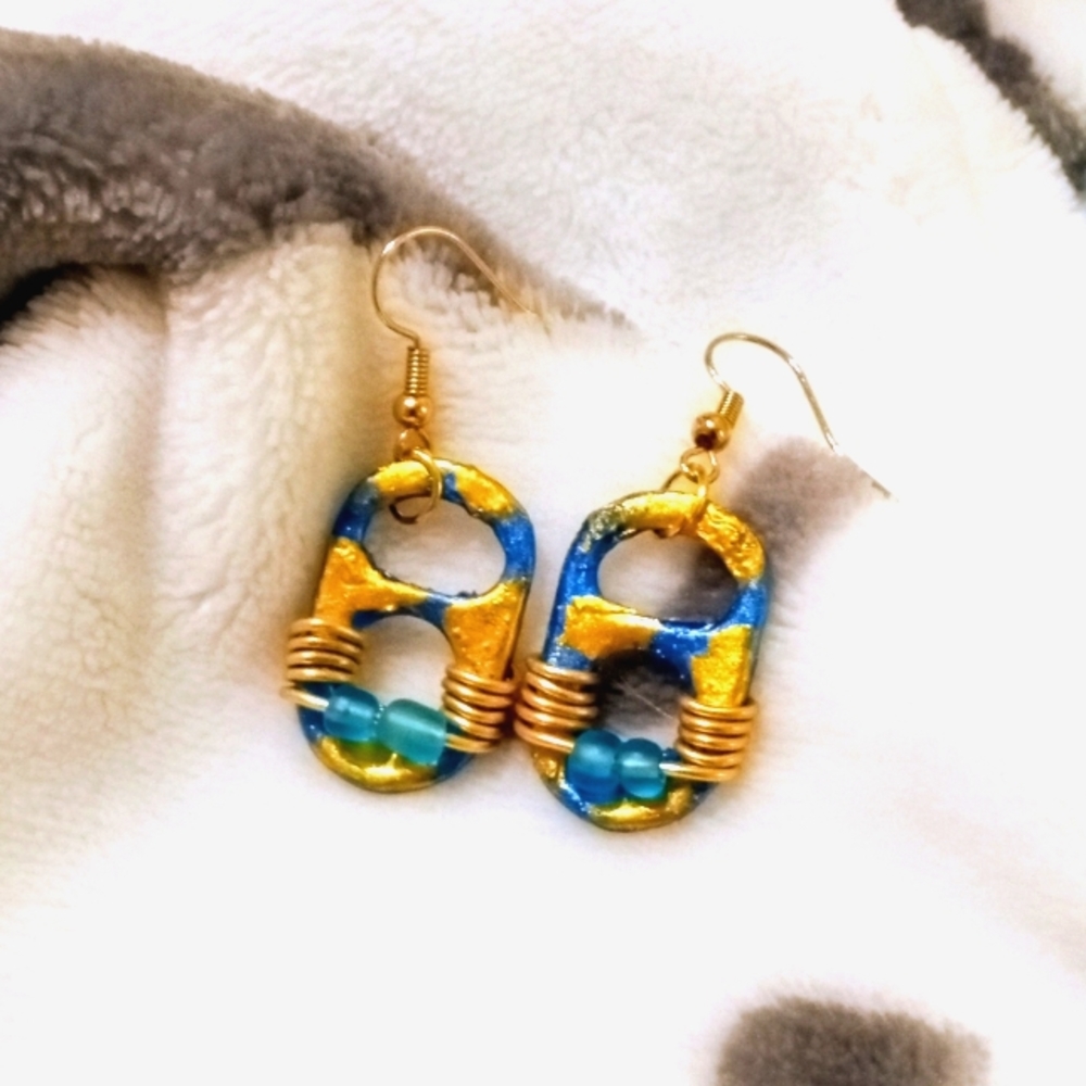 Hand made soda tab earrings